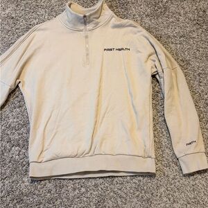 Women's Cream Zip Up Sweater